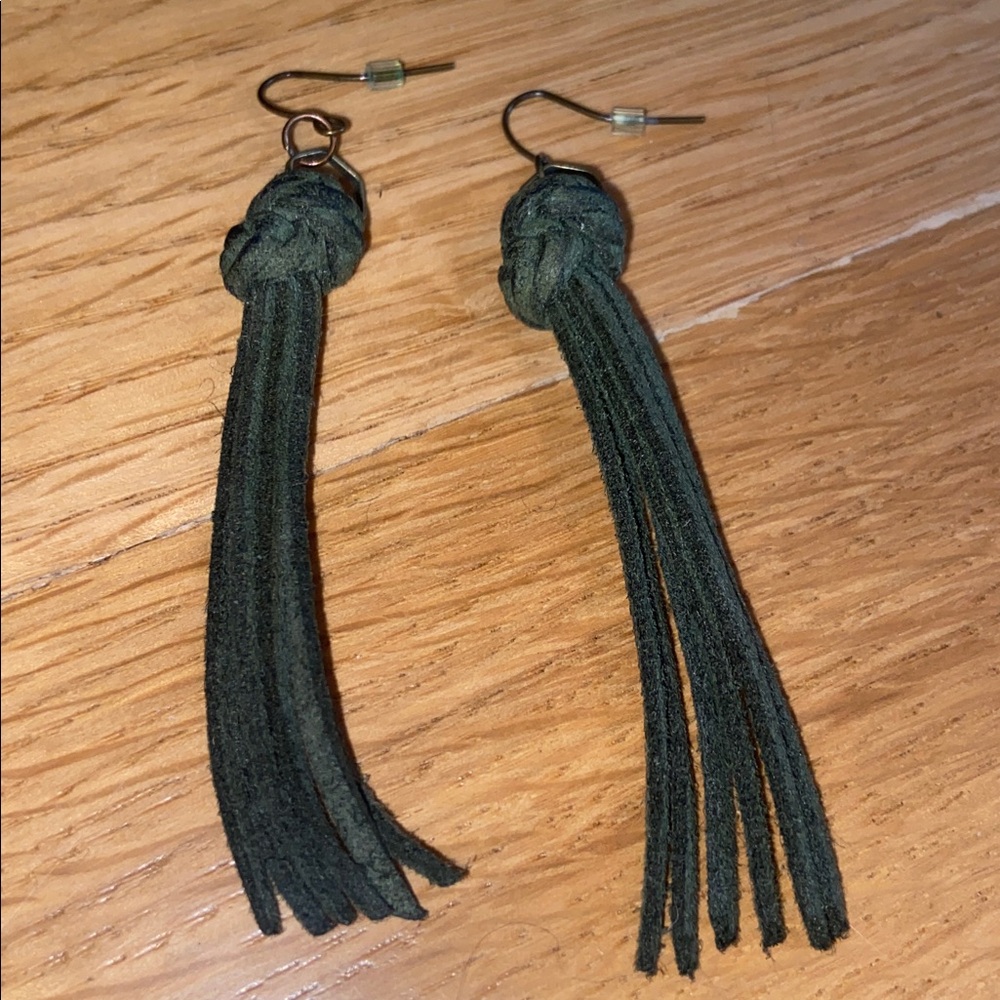 Suede Leather Tassel Fringe Earrings Essential Oil Diffuser Aromatherapy Jewelry